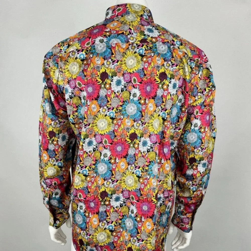 Kalmin Ross Floral Long Sleeve Shirt Mens 2XL NWOT $119 Button-up Multicolor‎